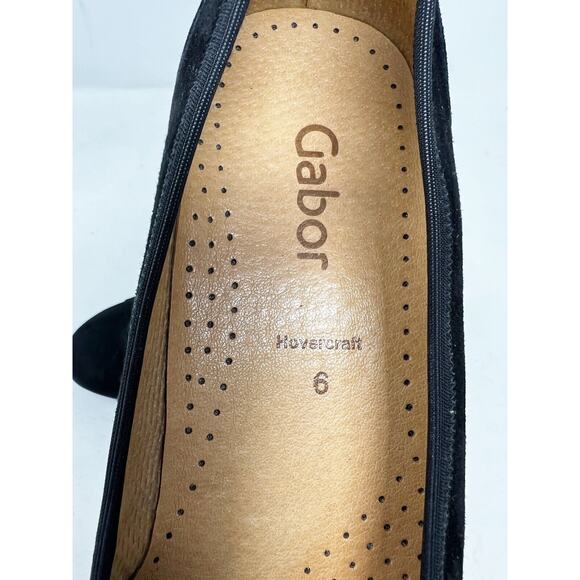 Gabor Loafer Hovercraft Laura Look Lovely‎ Suede Leather Ballet Women Black 6 - Picture 7 of 9